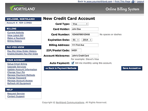 northland cable online bill pay